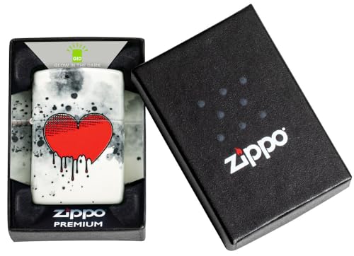 Image of Zippo Love Drip Design 540 Color Glow in The Dark Pocket Lighter