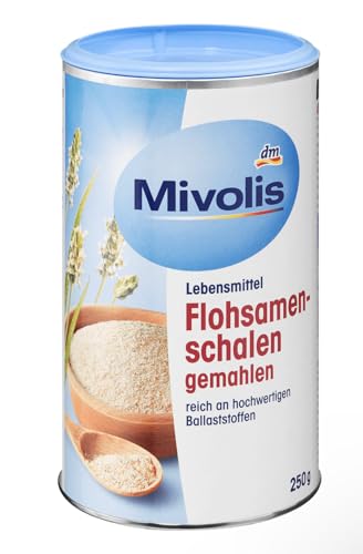 Graines de Psyllium Moulues, Riche en Fibres Alimentaires, Mivolis, 250g