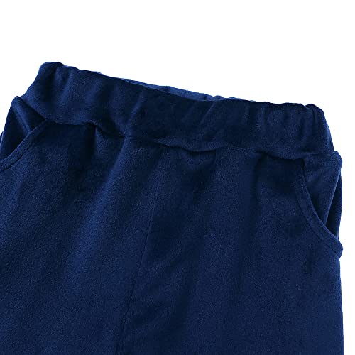 Unisex Kids Velvet Tracksuit Jogger Set Solid Velour Long Sleeve Zipper Hoody Tops + Sweatpants Outfits 2PCS4