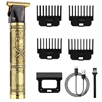 Haarschneider Herren, Wiederaufladbar Haarschneidemaschine Profi, Männer Haarschneider Mit 4 Kämme begrenzen, Elektrisch Bartschneider, T-Outliner Schnurloser Langhaarschneider für Friseure (Gold)