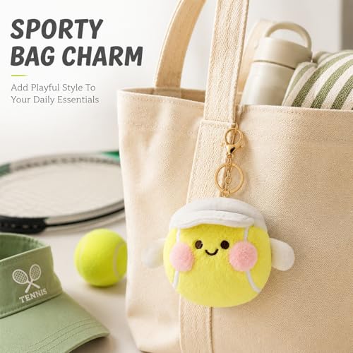 Tapufitil Tennis Porte-clés en Peluche, Accessoire Sportif Adorable de 10 cm pour Sacs et Sac à Dos, Élément Stylé pour Tennis – vue 5