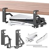 【PS5 Pro/PS5 Slim/PS5対応】PS5デスク下ホルダー PS5横置きスタンド デスク下 収納 穴あけ不要 プレステ5 マウント PS5周辺機器 省スペース 放熱改善 転倒防止 新型PS5スタンド PS5/PS5 スリム 通常版とデジタル版両対応