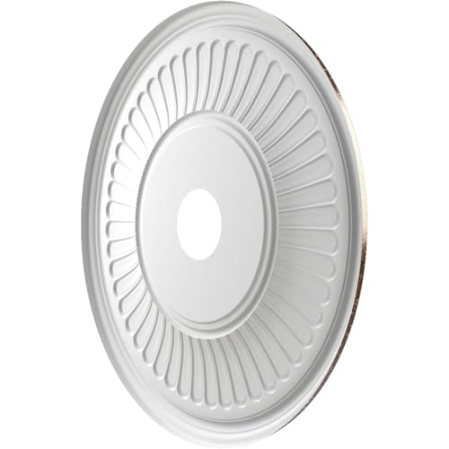 Image of Ekena Millwork CMP22BEAMB Berkshire Thermoformed PVC Ceiling Medallion (Fits Canopies up to 10 1 /8 inch), 22 inchOD x 3 1 /2 inchID x 1 inchP, Textured Metallic Mystic Brown