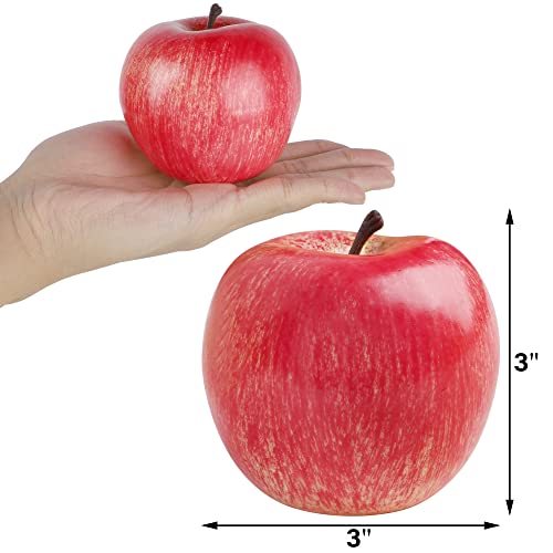 Cllayees Fake Fruit Artificial Apples, Set Of 12 Decorative Fruit Lifelike Faux Apples Realistic Fruits Apple Decorations For Kitchen, Realistic Fake Fruits Party Props Home Decor #TOP1