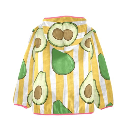 OTVEE Cute Avocado Fruit Stripes Kids Hoodie Jacket Fall Spring Full Zip Warm Outwear Coat2