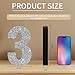 BAOOOFUL 7.8 Inch Glitter Number Table Centerpiece 0-9 Diamond Number 3 Birthday Table Decorations,Wooden Centerprise Digit 3 for Birthday,Chrismas,Graduation,Wedding,Anniversary Party Decorations