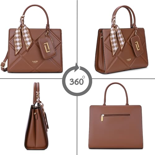 Image of Lavie Luxe Women's Quare26 Extra Large Laptop Satchel Bag | Upto 14 Inch | Satchel Handbag for Work | Ladies Purse | Stylish Shoulder Bag | Gift for Women