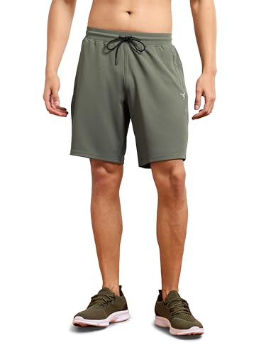Image of TECHNOSPORT Men Solid Slim Fit Sports Shorts TS Flexi Polyester Mid Rise Drawstring Shorts Pant for Men Pockets Gym Workout Running Joggers Casual Quick Dry