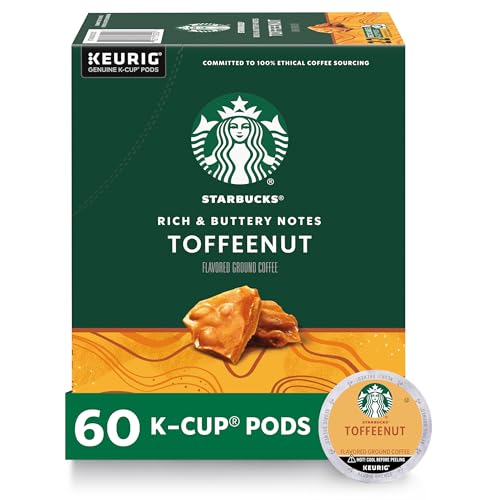 Image of Starbucks K-Cup Coffee Pods, Flavored Hot or Iced Coffee, Toffeenut, 60 Keurig Pods