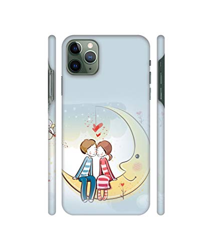 Image of Amazon Brand - Solimo Designer Couple Sitting On Moon 3D Printed Hard Back Case Mobile Cover for Apple iPhone 11 Pro Max