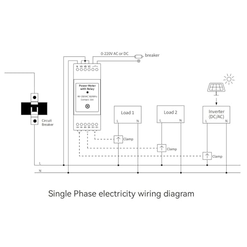 Medidor de Energía WiFi de 3 Fases con Pinza y Relé para Monitoreo de Potencia en Hogar y Negocio miniatura 5