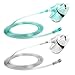 2 Pack Oxygen Mask for Face Adult with 6.6' Tube (Size M-Clear Green-2pcs) - NO Cup