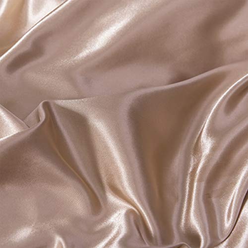 Sleepymoon Duvet Cover Set Silk Like Twin Full Queen King (Champagne, Full/Queen) (Only Duvet Cover+ Pillow Sham. Comforter Or Duvet Not Included) #TOP2