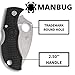 Spyderco Manbug Wharncliffe Folding Pocket Knife with 1.9
