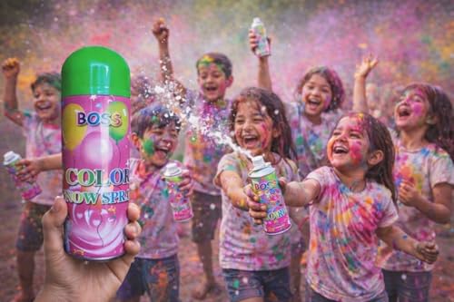 Image of BOSS Natural Skin-Friendly snow Spray Bottle Color | Non-Toxic organic natural holi colour (GREEN)-750ML