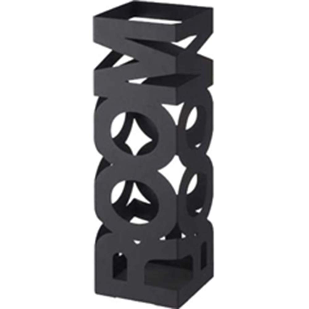 Porte-parapluie moderne noir en métal avec bac de vidange pour couloir