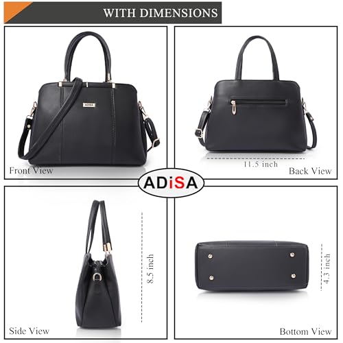 Image of ADISA two tone handbag 3 compartments shoulder bag for women and girls with sling belt (AD4084)
