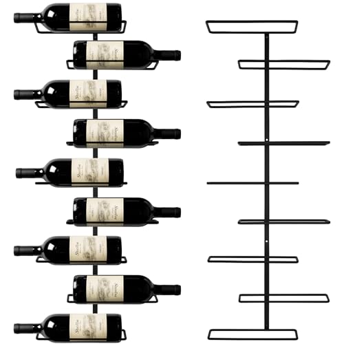 Lemodie Weinregal Wand Schwarz aus Metall | 9 Flaschen | Modernes...
