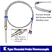 RBFRZGSU 1pcs High Precision Termocouple Type K with M8 Screw Thread Stainless Steel Rapid Response for Industrial Monitoring(5M Type K,100mm)