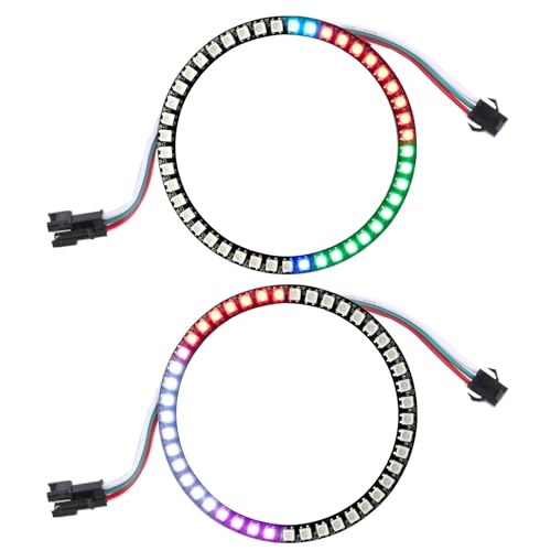 Lot de 2 anneaux LED RVB 45 x WS2812 5050 DC5V pour montages électroniques DIY