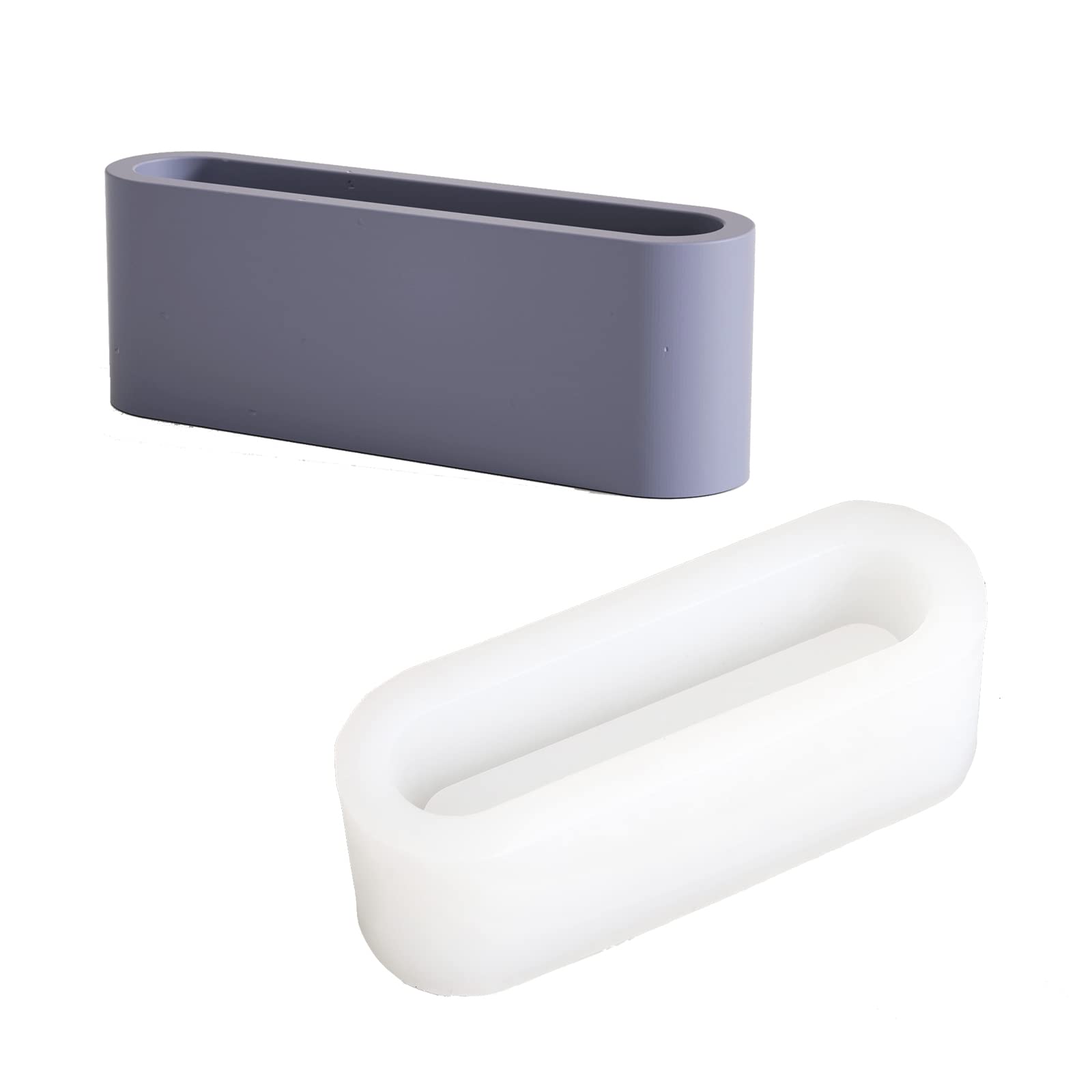 BOOWAN NICOLE Concrete Storage Container Silicone Mold Handmade Squre Cement Tray Mould Simple Home Office Desk Plate Set Tool (SH0781)