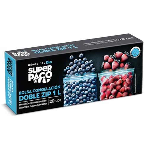 Bolsas de congelación doble zip 1 litro Super Paco de Dia caja 20 unidades