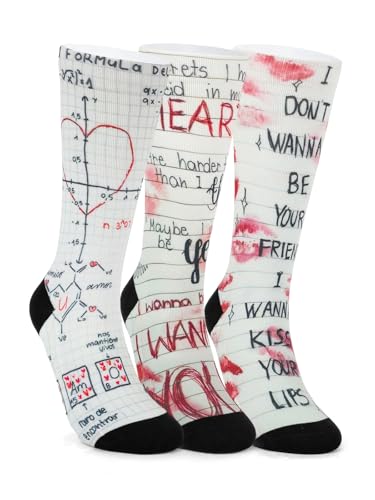 Image of Novelty Crew Socks for Unisex Wild Side with These Eye-Popping Prints 3 Pairs One Size