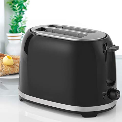 Progress® EK2937P-VDE Deco 2 Slice Toaster mit europäischem Stecker, 850 W, schwarz/Edelstahl, 7 Stufen der… – Bild 3