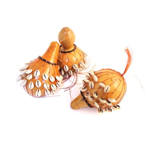 Handgefertigter Kürbisstreuer, Kauri, Kalebasse, Maraca, Fairtrade, 15–18 cm