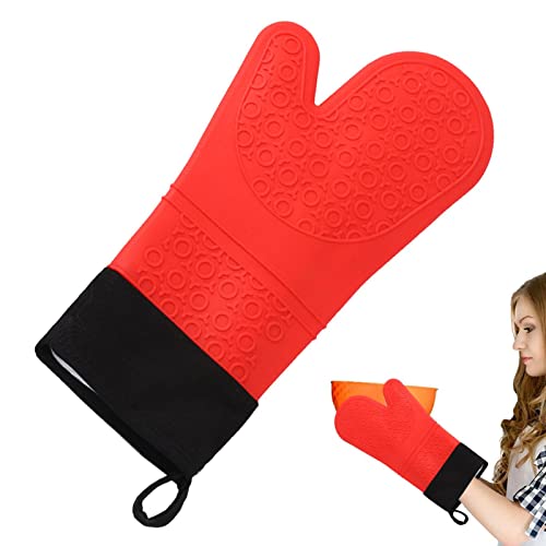 Guantes de silicona para horno, impermeables, resistentes al calor, guantes largos de silicona antideslizantes, guantes de cocina para barbacoa al aire libre, cocinar y hornear Youding