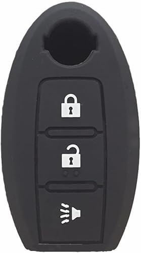 Funda de silicona para llavero remoto de entrada sin llave para Nissan Qashqai X-Trail Ariya Murano March LIVINA Sunny Maxima (negro)