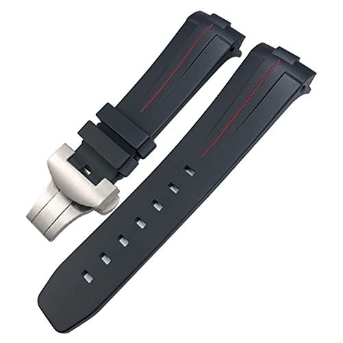 Bracelet montre caoutchouc silicone souple 24mm noir Panerai PAM