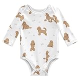 vvfelixl Baby Bodysuits Miniature Poodle Dog Long Sleeve Cotton Baby Clothes For Boys Girls 6-9 Months