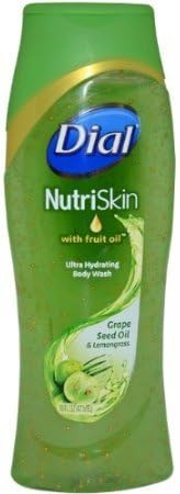Dial Nutriskin Body Wash, Grapeseed Oil and Lemongrass, 16-Ounce (4 BOTTLES)
