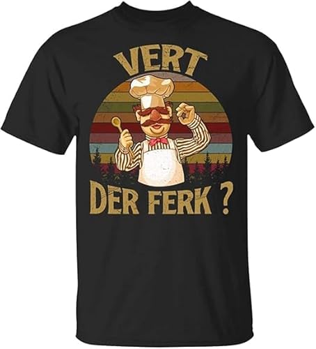 V-ERT D.er F.erk The Swedish Chef Mup-pet Show T-Shirt Black S-4XL (Black,X-Large)