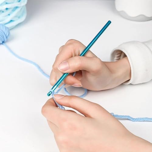 Image of VIRADHAM 12-Piece Aluminum Crochet Hook Set (2.0-8.0mm) - Colorful Ergonomic Crochet Needles Kit for Knitting, Crocheting & Yarn Crafts (Multi - Colours)