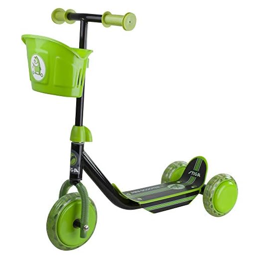 STIGA Mini Kid 3W Sparkcykel med 3 Hjul för Barn, svart/grön
