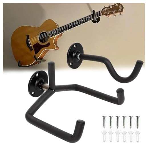 FiTspi Wandhalterung Horizontale Gitarren-Aufhänger und Haken für Akustik, Elektrisch, Klassische Gitarre, Bass und Ukulele