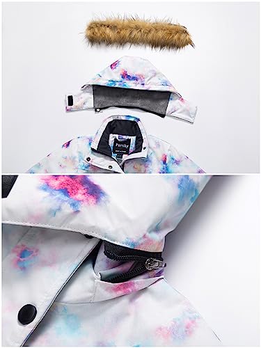 Pursky Girl's Waterproof Ski Jacket Kids Winter Snow Coats Fleece Raincoat Parka4