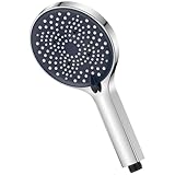 YEAUPE Shower Head High Pressure - 130mm Large Powerful Flow, 6 Modes, Pressure Boosting Handheld Showerhead for Low Water Pressure Electric Bathroom Shower,Chrome Finish