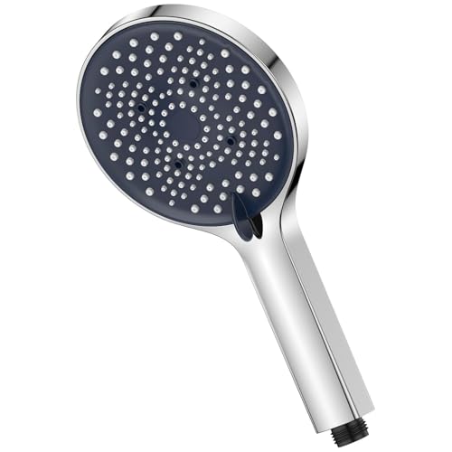 YEAUPE Shower Head High Pressure - 130mm Large Powerful Flow 6 Modes Pressure Boosting Handheld Showerhead for Low Water Pressure Electric Bathroom Shower Chrome Finish