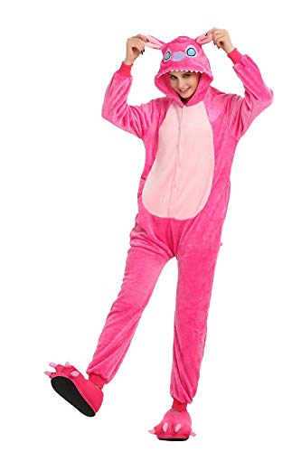 ALANTOP Pijamas de Animales de una Pieza para Adultos, Disfraces de Halloween de Animales, Cosplay, Ropa de Dormir de Navidad, Traje para Mujeres y Hombres