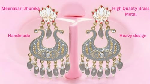 Image of Nilu's Collection Handmade Antique Designer Floral Jhumka for Women & Girls | Made of Brass | Any occasion, festival, function
