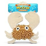 VOXGET Dog Squeaky Toys for Puppy Play, Interactive Plush Crinkle Toys for Small Medium Dogs Keep Busy, Cute Soft Stuffed Animal Toy for Puppies Reduce Boredom, Not for Aggressive Chewers (Crab)