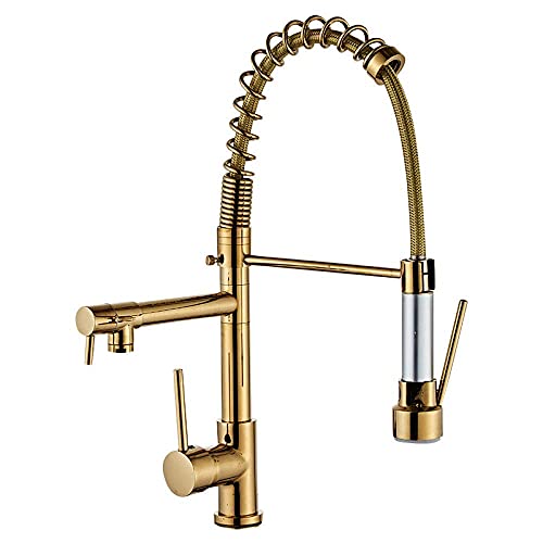 Robinet de cuisine pour évier double rotatif eau chaude et froide
