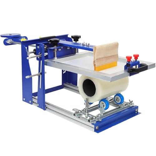 Image of WLYPE Cylindrical Screen Printing Press, Curved Screen Printing Machine, Diameter Less Than 170mm, 3 Sets of Rollers, Upper and Lower Adjustment Range 160mm, for Cylindrical/Conical Product