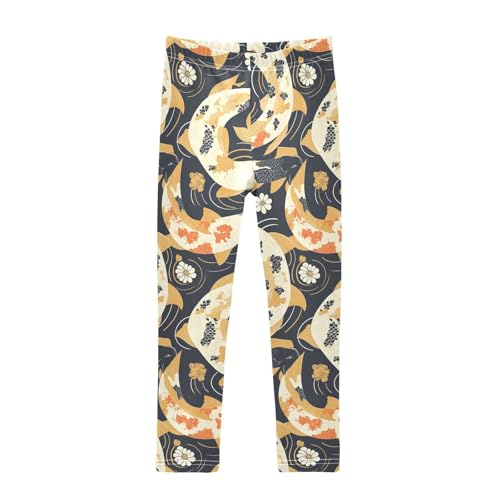 KLL Seamless Pattern Oil Painting Girls Cotton Pants Fashion High Waisted Athleisure Pants Exercise