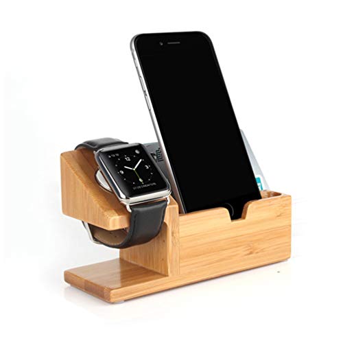 ULTECHNOVO Suporte para Telefone de Madeira Base de Carregamento Base de Carregamento Suporte Compat