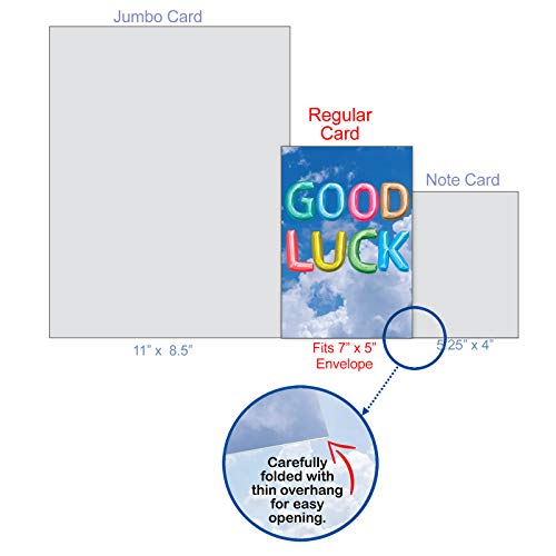 The Best Card Company - Cute Good Luck Card With Envelope - Colorful Sky And Balloons, Kids Greeting (Not 3D Or Raised) - Inflated Messages Good Luck C5651Sglg #TOP7