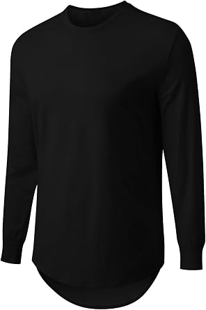KESIHAN Mens Hip Hop Wave Round Hem T-Shirt Cotton Casual Fashion Top | Mens hip hop shirts,Cotton hip hop wave slim fit T-shirt with round neck and round hem, casual fashion style